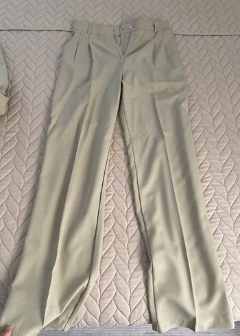 Bej Kadın Keten Kumaş Uzun Pantolon - Görsel 3