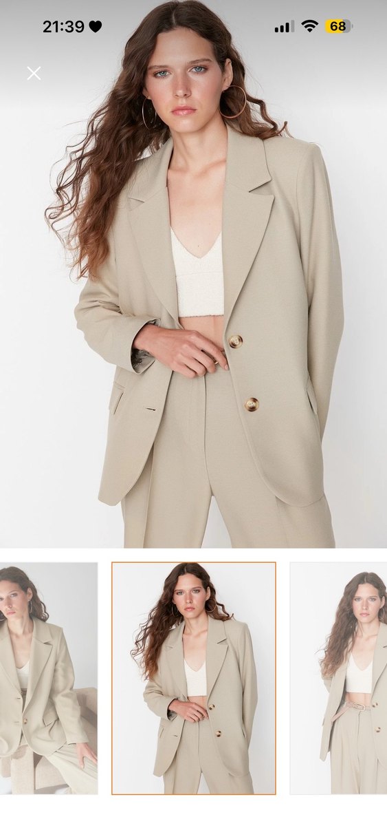 Bej Regular Fit Kadın Blazer Ceket - Görsel 2