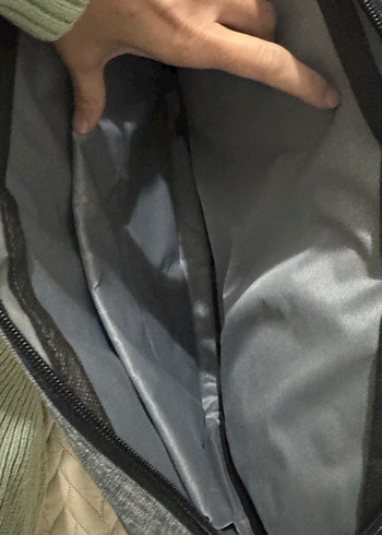 Gri Kadın Laptop Çantası Fermuarlı - Görsel 6