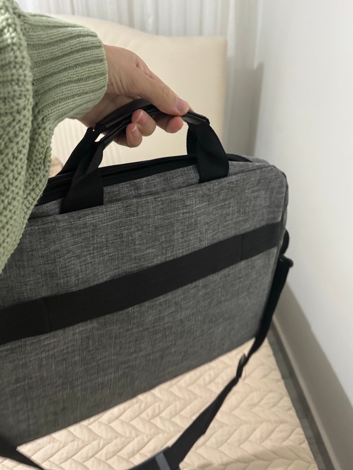 Gri Kadın Laptop Çantası Fermuarlı - Görsel 4