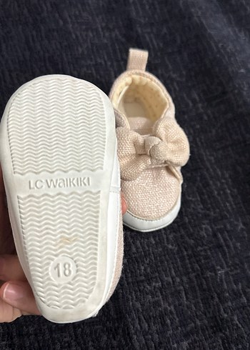 Kız Bebek Örgü Kumaş Fiyonklu İlk Adım Ayakkabısı - Görsel 4