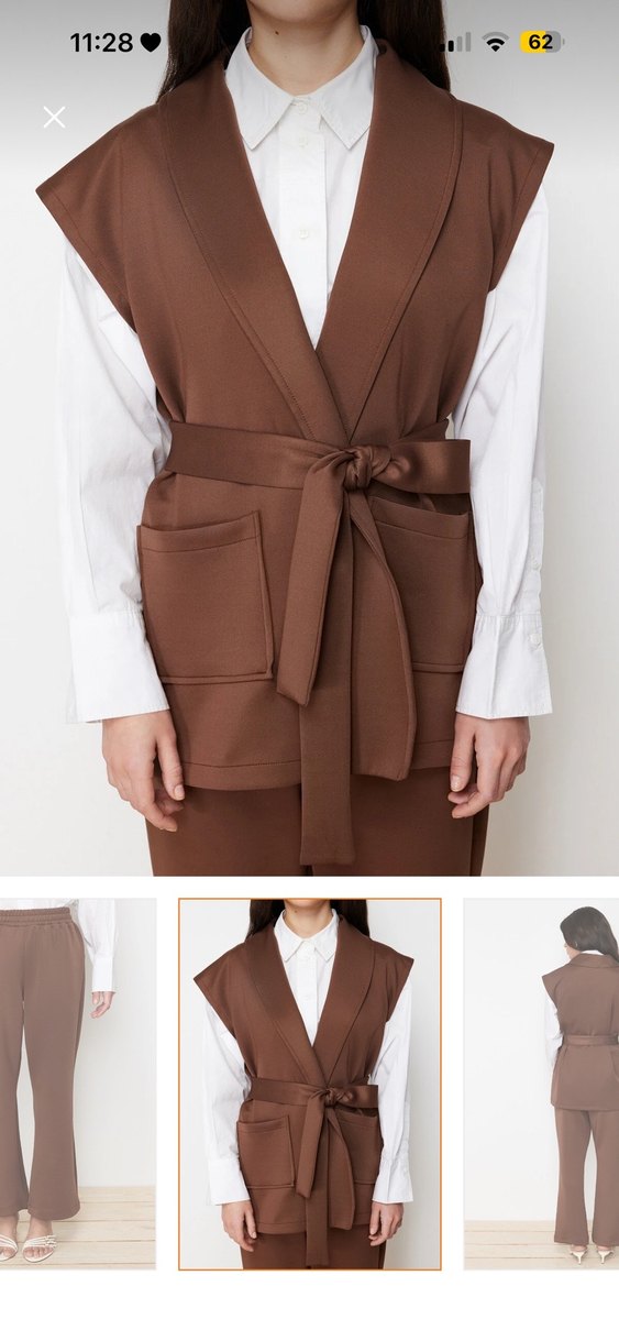 Bej Kadın Midi Kumaş Pantolon - Görsel 3