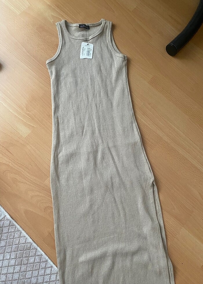 Krem elbise - Görsel 3