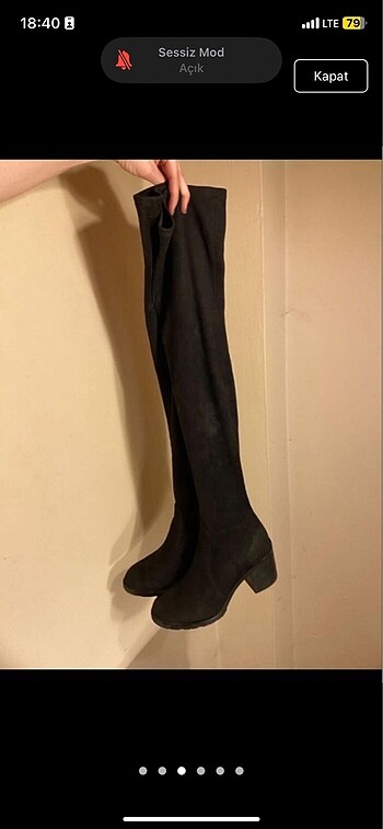 Süet uzun çizme - Görsel 5