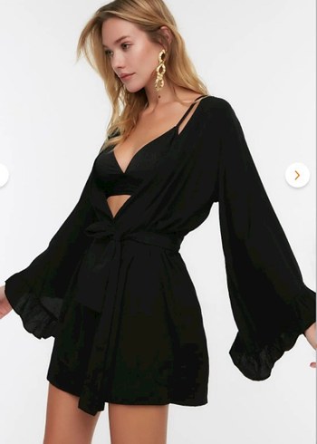 Siyah Mini Bohem pareo - Görsel 2