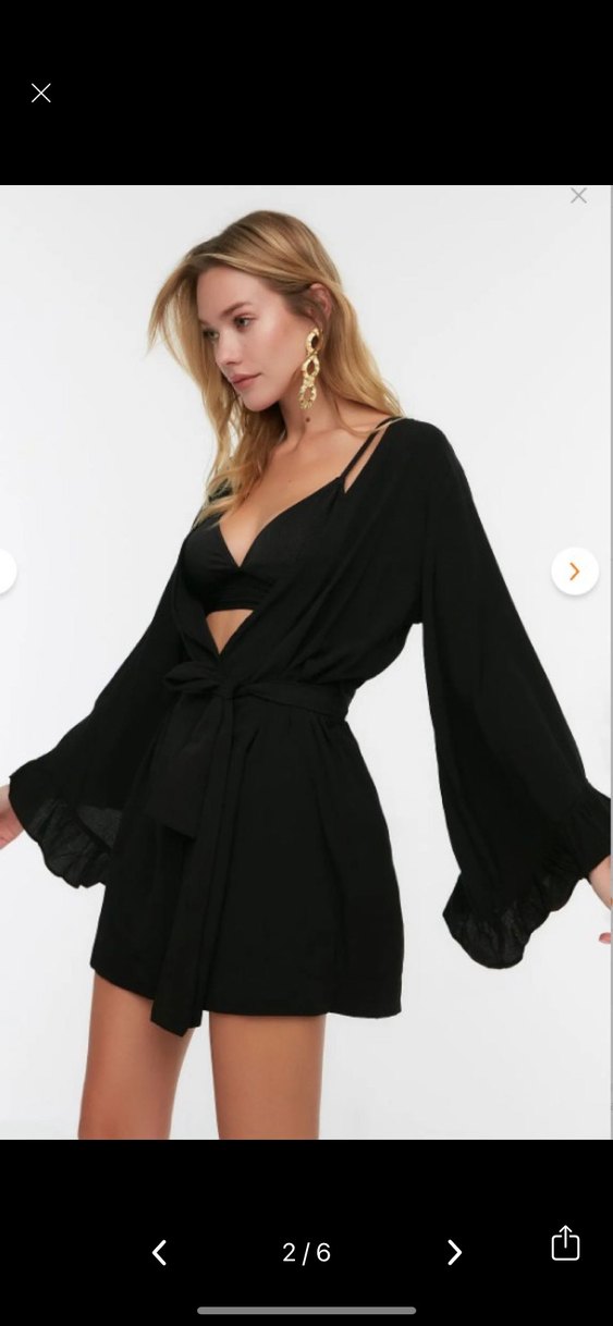 Siyah Mini Bohem pareo - Görsel 2