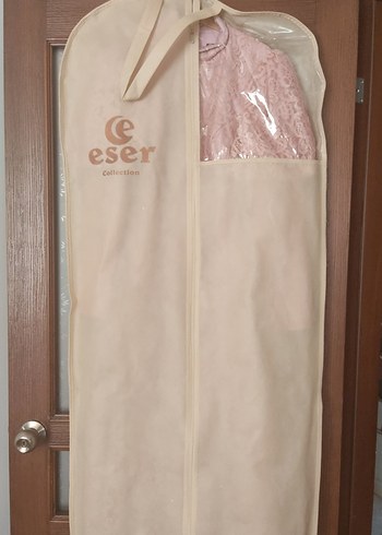 Pembe Abiye Tesettür Dantelli Elbise Eser Collection