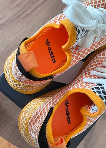 Turuncu Kareli Bağcıklı Spor Ayakkabı - Görsel 4