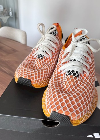 Turuncu Kareli Bağcıklı Spor Ayakkabı - Görsel 2