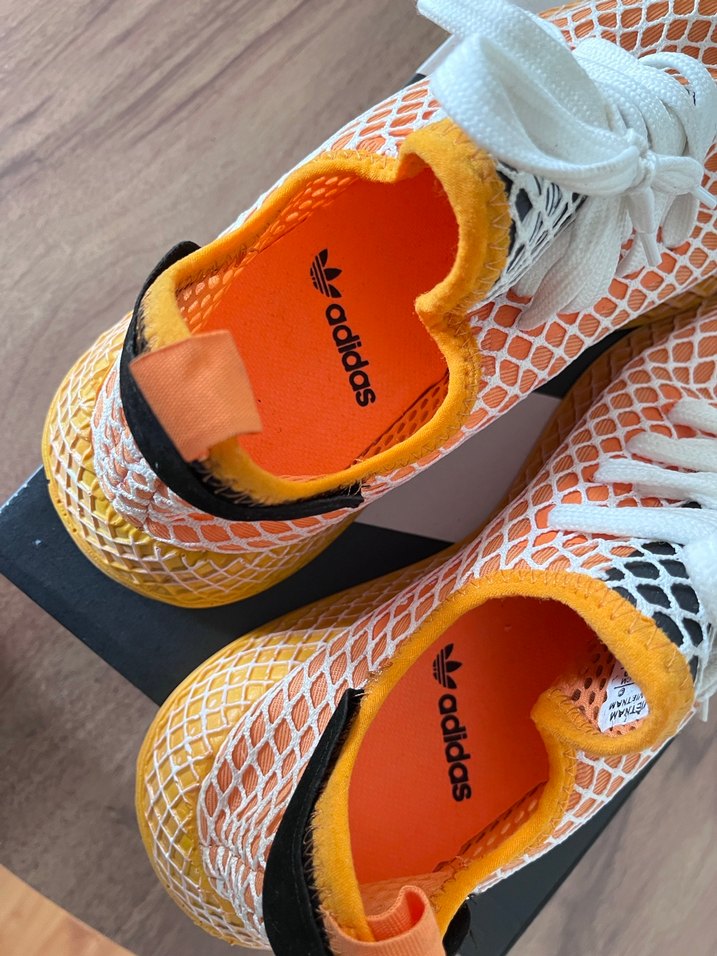 Turuncu Kareli Bağcıklı Spor Ayakkabı - Görsel 4