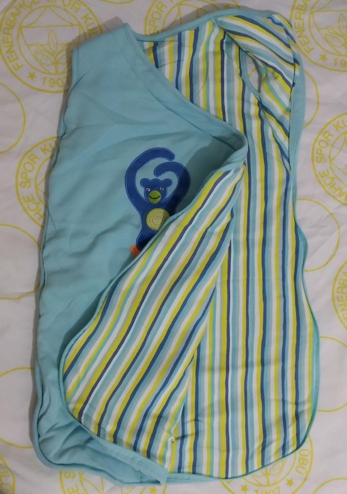 Bebekler için Mavi Baskılı tulum battaniye - Görsel 2