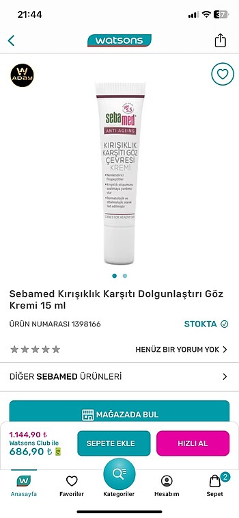 Beden Sebamed göz kremi