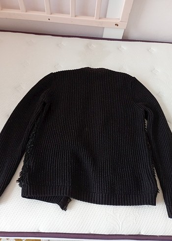 LC Waikiki Siyah Kürk Detaylı Kadın Triko Hırka kız çocuk 12_13 yaş