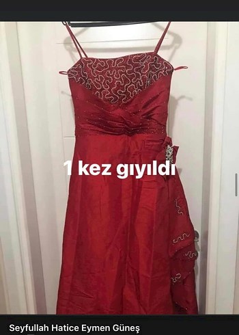 Diger Kırmızı İşlemeli Mini Abiye Elbise