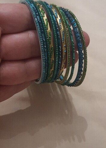 Accessorize Accessorize yeşil-turkuaz bilezik takım/11 adet