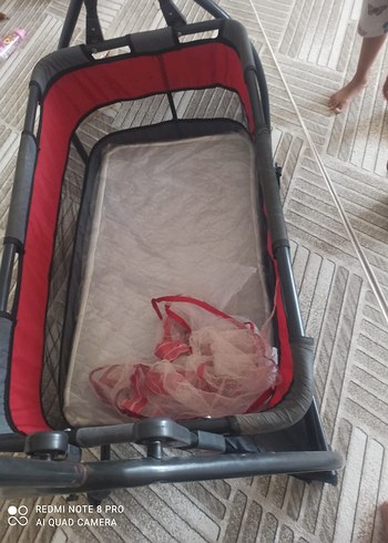 Beden kırmızı Renk Kırmızı Bebek Beşiği ve Sepeti