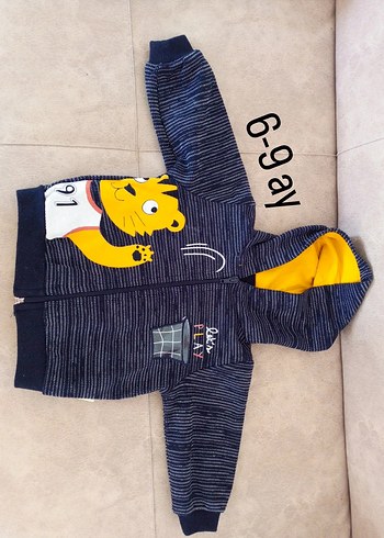 Kapüşonlu Erkek Bebek Hırka