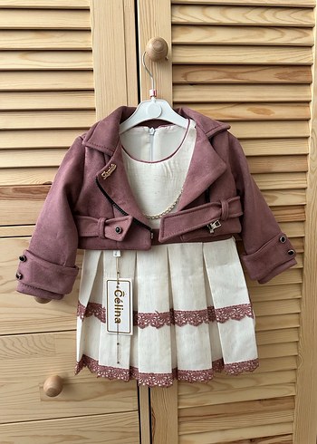 Bordo Süet Kemerli Kız Elbise