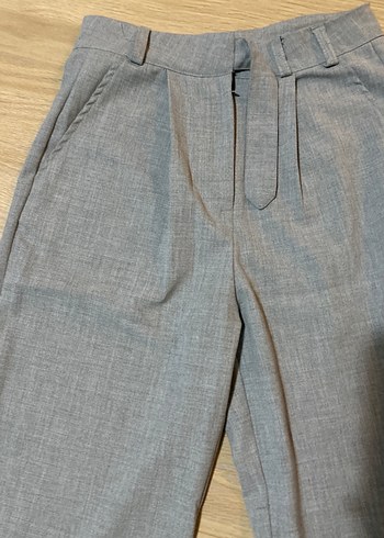 Kadın gri Keten Kumaş Pantolon - Görsel 2