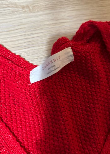 Kadın Kırmızı Triko Uzun Kollu Kazak - Görsel 3