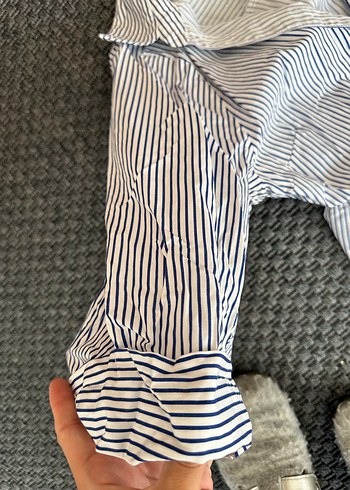Çizgili gömlek elbise - Görsel 3