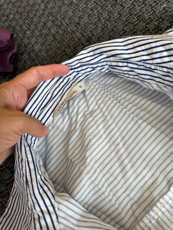 Çizgili gömlek elbise - Görsel 4