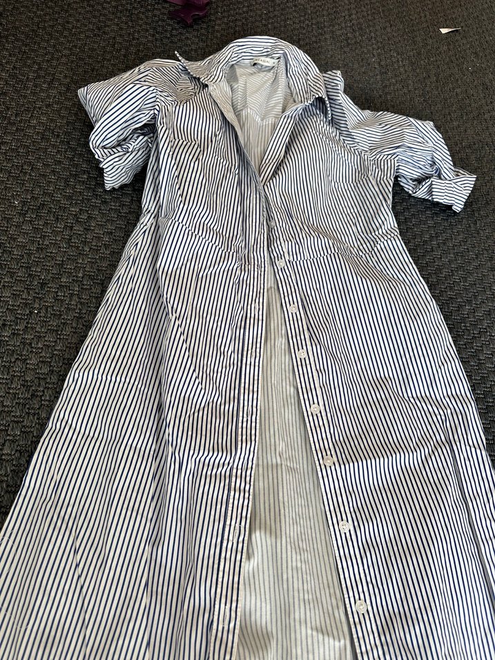 Çizgili gömlek elbise - Görsel 2