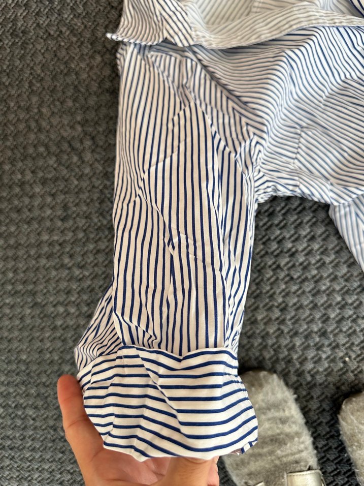 Çizgili gömlek elbise - Görsel 3