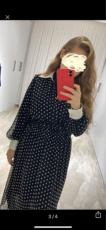 xs Beden zara puantiye sifon elbise
