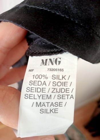 m Beden siyah Renk Mango İpek Bluz
