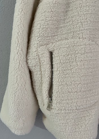 40 Beden Bej Kadın Yumuşak Peluş Ceket