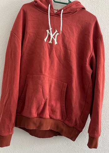 Koyu Kırmızı Kapüşonlu Sweatshirt - Görsel 2