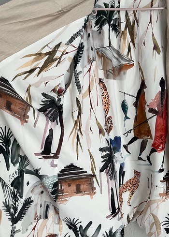 Bej Kadın Uzun Keten Takım - Görsel 3