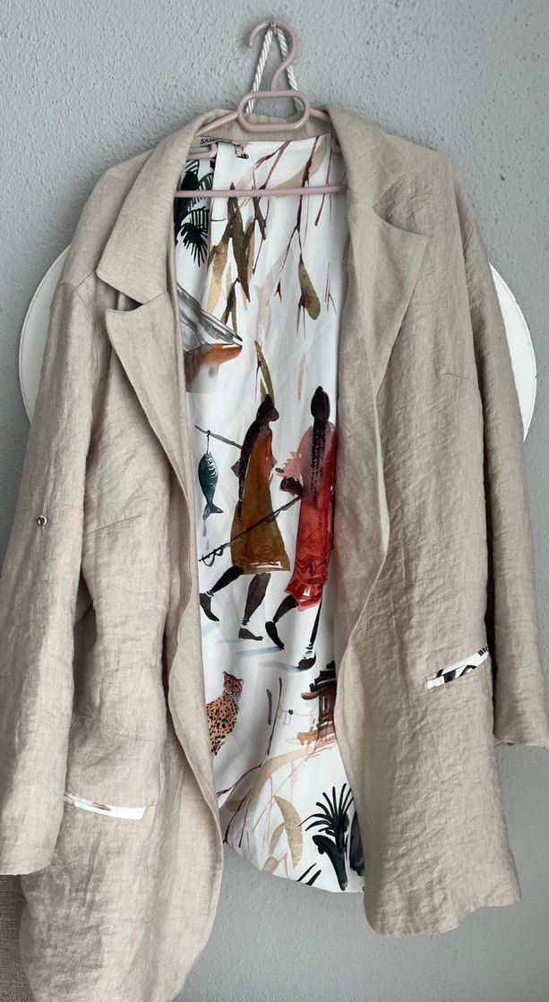 Bej Kadın Uzun Keten Takım - Görsel 2