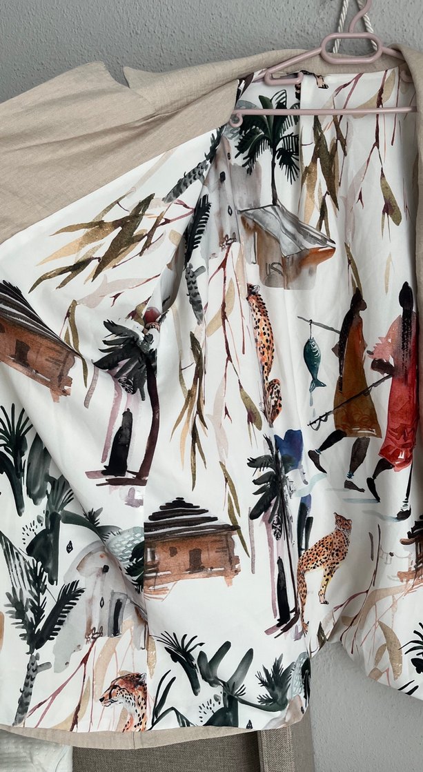 Bej Kadın Uzun Keten Takım - Görsel 3