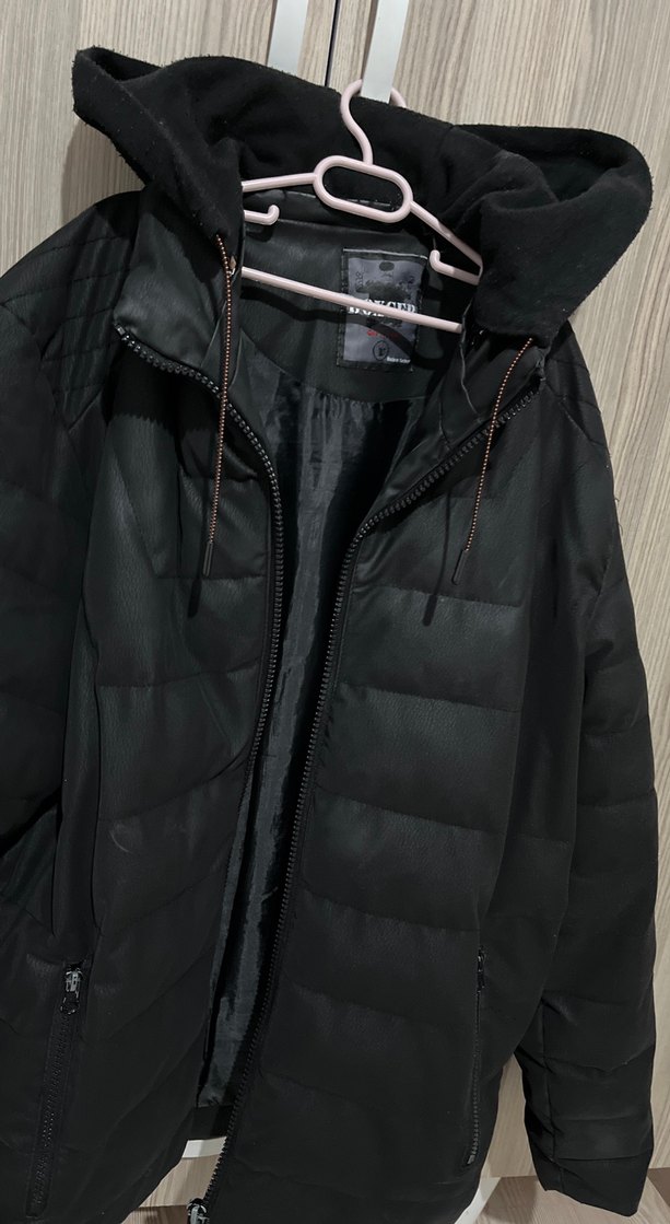 Siyah Fermuarlı Erkek Midi Mont - Görsel 2