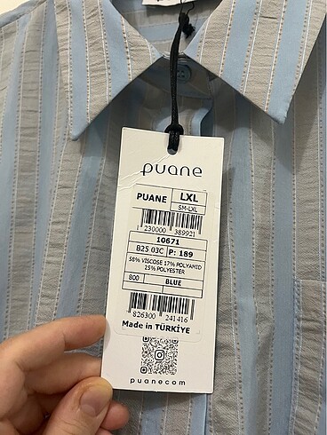 Puane Mavi çizgili gömlek