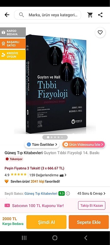 Tıbbi fizyoloji az kullanıldı tablet için satışta