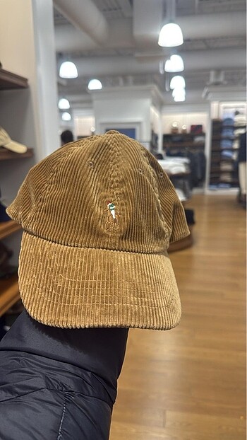 Ralph lauren taba renk kadife şapka