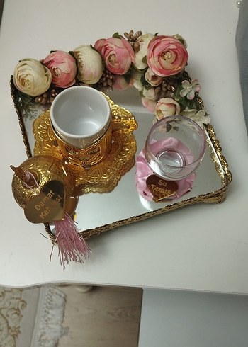 Beden Altın renkli Damat Kahvesi seti