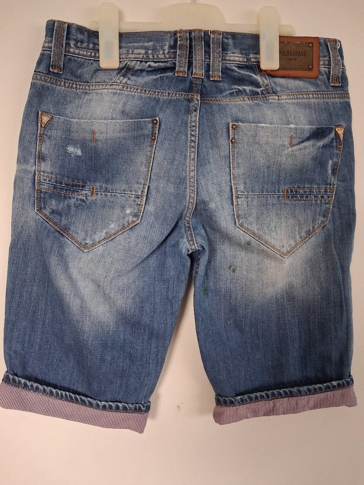 erkek  Lacivert Denim Mini Şort - Görsel 3