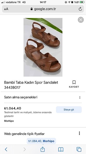 36 Beden camel Renk Bambi sandalet