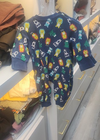 Renkli Desenli Mavi Erkek Bebek Tulum - Görsel 2