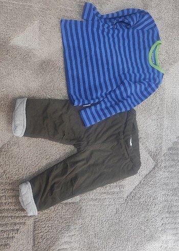 Uzun Kollu Erkek Bebek Gri Takım - Görsel 2