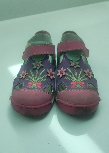 Çiçek Desenli Renkli İlk Adım Ayakkabısı - Görsel 3