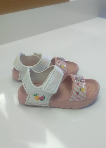 Kız Çocuk Pembe Desenli Cırt Cırtlı Terlik - Görsel 2