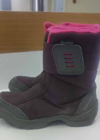 32 Beden mor Renk Kız Çocuk Mor Cırt Cırtlı Kauçuk Bot