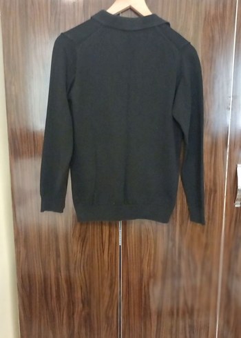 Düğmeli Siyah Erkek Triko Kazak - Görsel 2