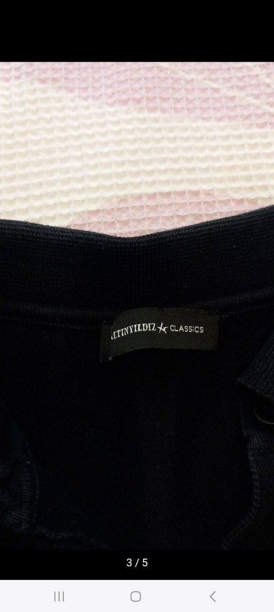 Düğmeli Siyah Erkek Triko Kazak - Görsel 5