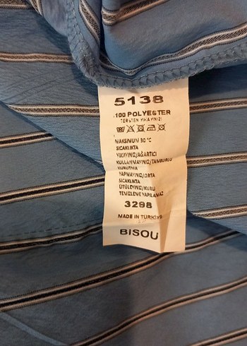 Mavi Düğmeli Uzun Kollu Kadın Gömlek - Görsel 7